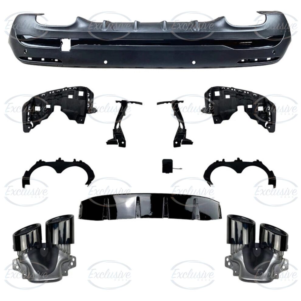 Gloss Black GLA45 AMG Style Diffuser - Fits Mercedes GLA H247 AMG Line (2020+)
