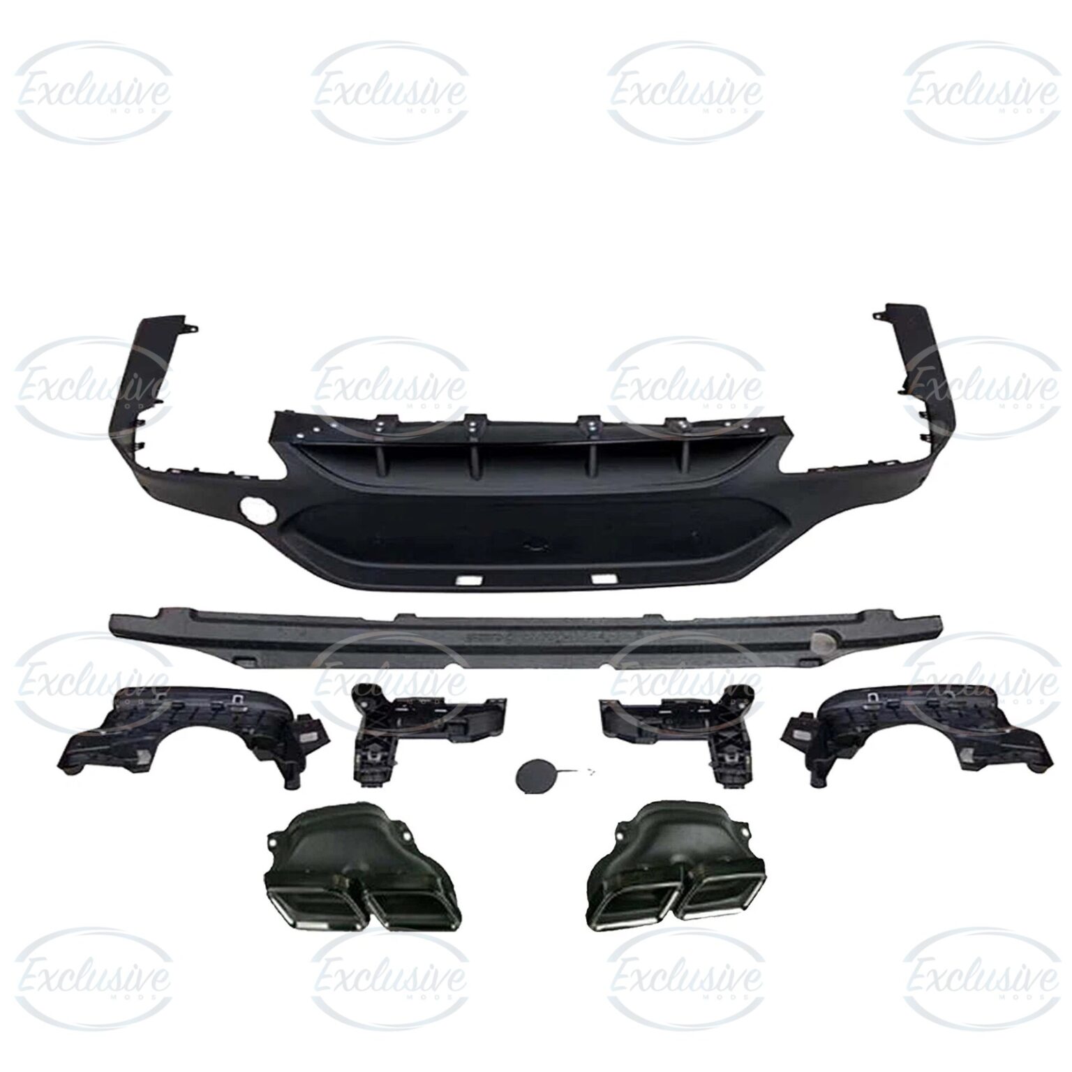 Matte Black GLC63 AMG Style Diffuser - Fits Mercedes GLC C253 Pre-Facelift and Facelift AMG Line (2016+)