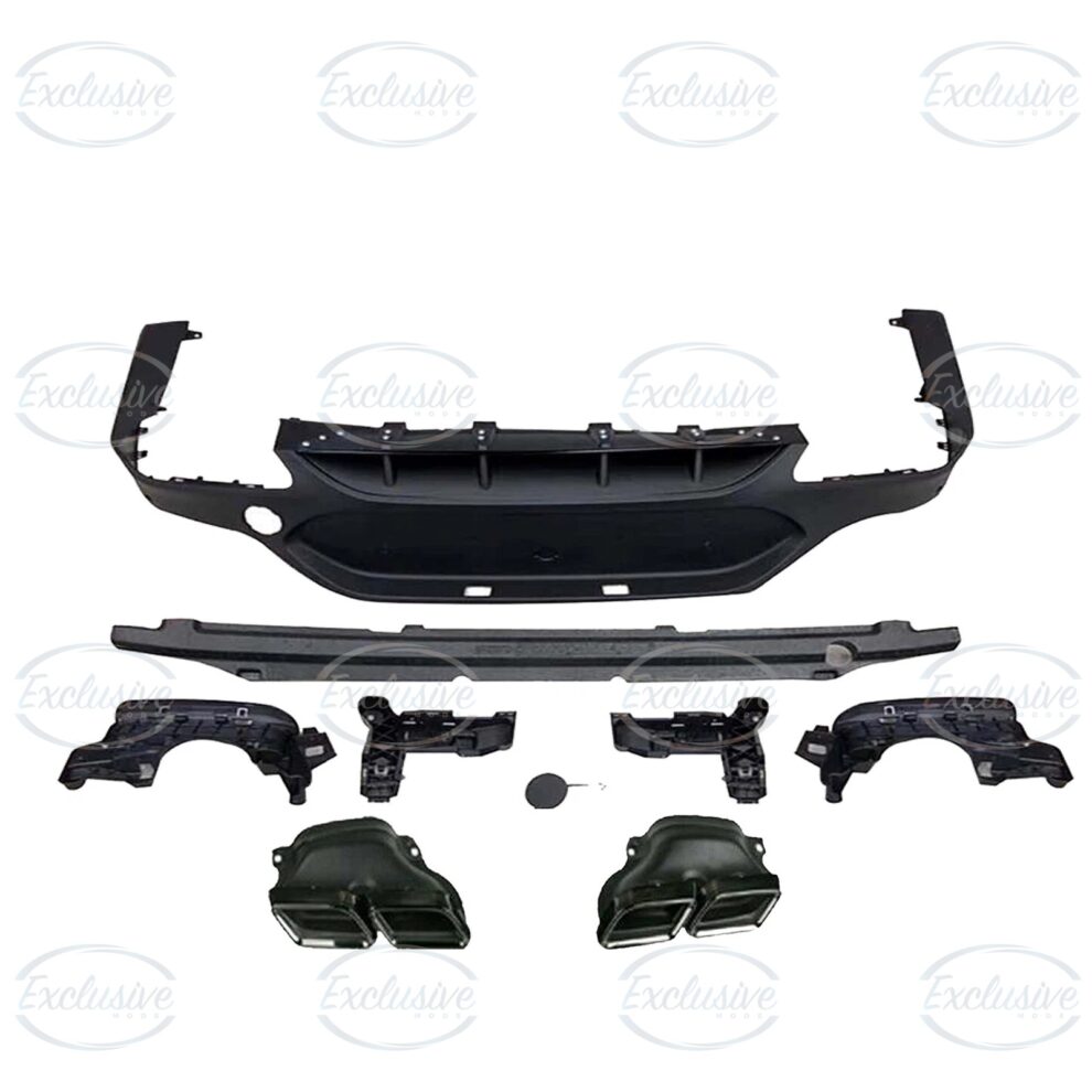 Matte Black GLC63 AMG Style Diffuser - Fits Mercedes GLC C253 Pre-Facelift and Facelift AMG Line (2016+)