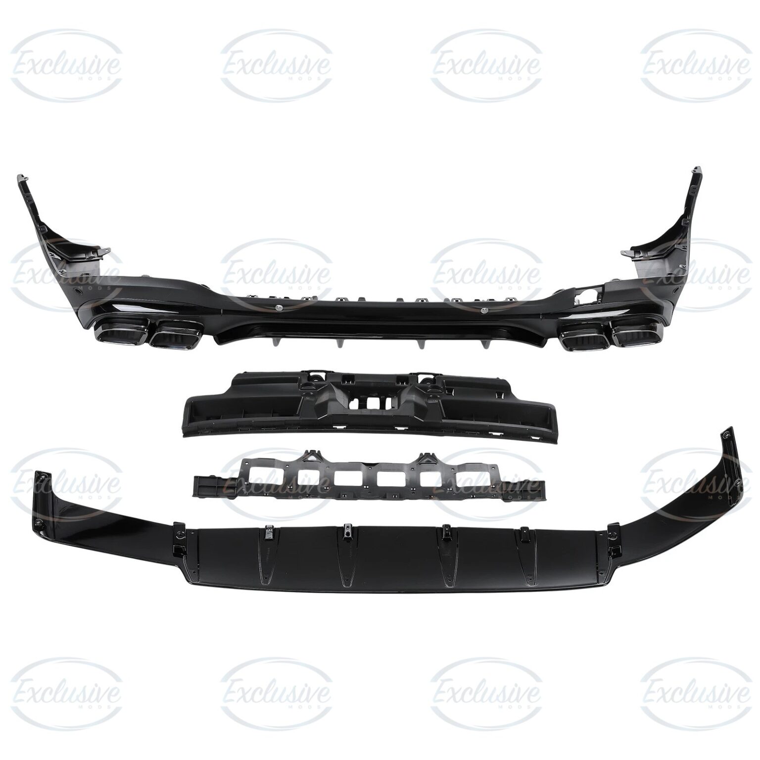 Matte Black GLC63 AMG Style Diffuser - Fits Mercedes GLC X253 Pre-Facelift and Facelift AMG Line (2016-2022)