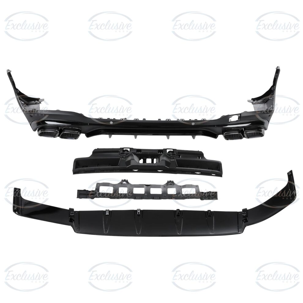 Matte Black GLC63 AMG Style Diffuser - Fits Mercedes GLC X253 Pre-Facelift and Facelift AMG Line (2016-2022)