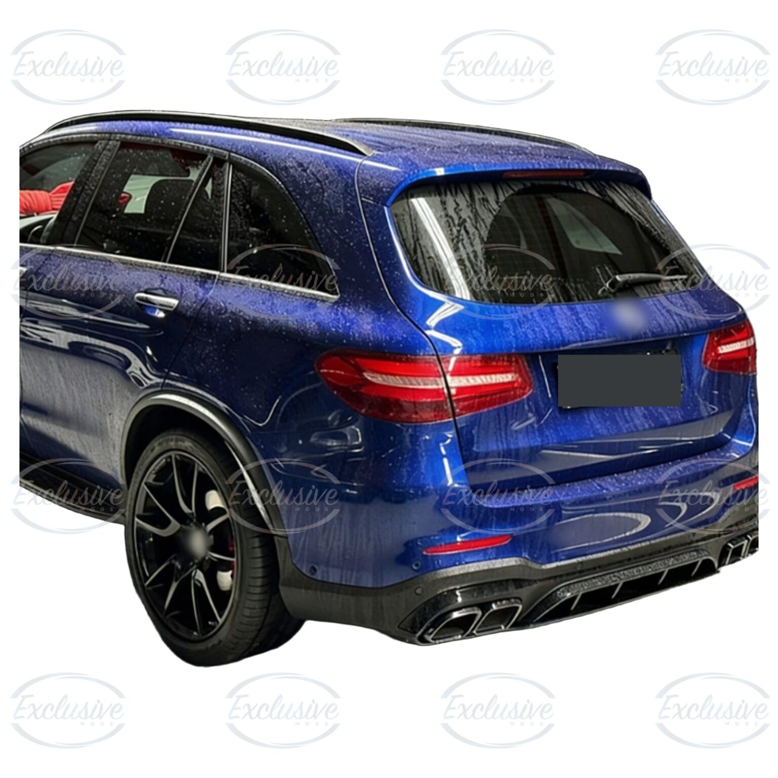 Matte Black GLC63 AMG Style Diffuser - Fits Mercedes GLC X253 Pre-Facelift and Facelift AMG Line (2016-2022)