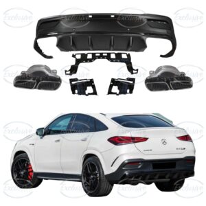 Gloss Black GLE63 AMG Style Diffuser - Fits Mercedes GLE C167 AMG Line (2020+)