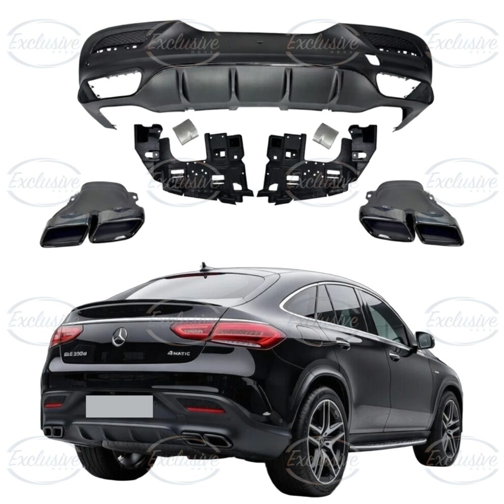 Matte Black GLE63 AMG Style Diffuser - Fits Mercedes GLE C292 AMG Line (2015-2019)