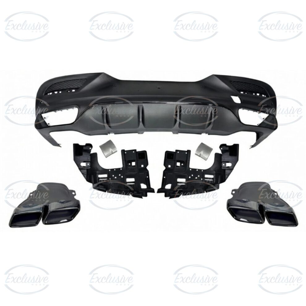 Matte Black GLE63 AMG Style Diffuser - Fits Mercedes GLE C292 AMG Line (2015-2019)
