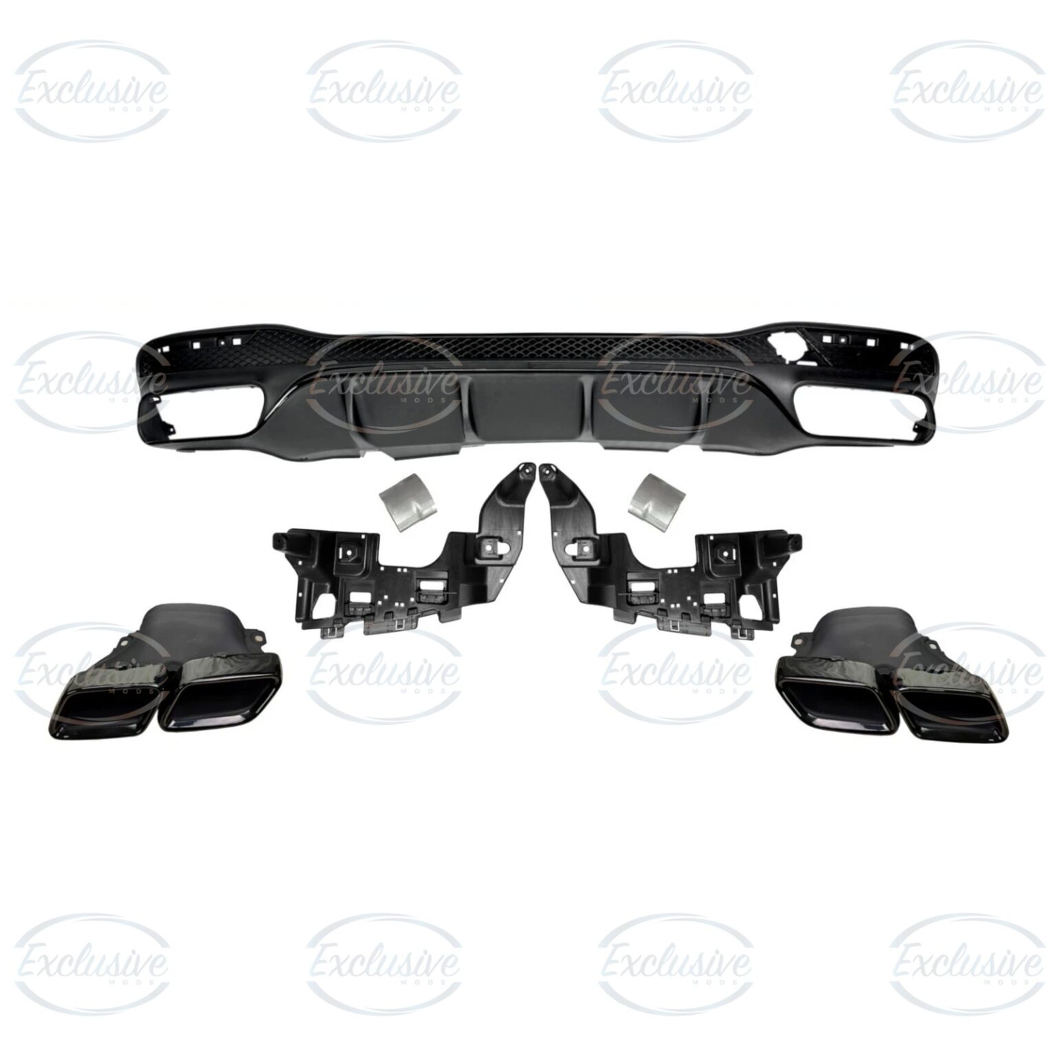 Gloss Black GLE63 AMG Style Diffuser - Fits Mercedes GLE W166 AMG Line (2015-2019)