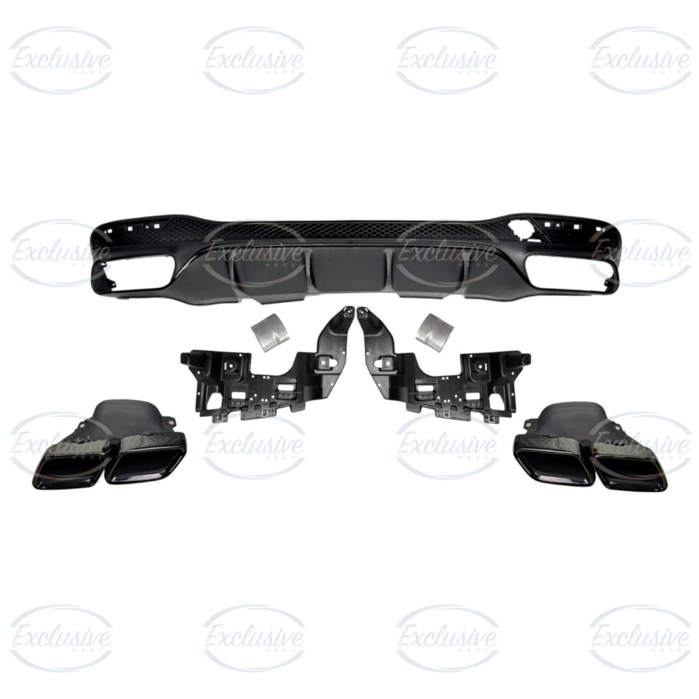 Gloss Black GLE63 AMG Style Diffuser - Fits Mercedes GLE W166 AMG Line (2015-2019)