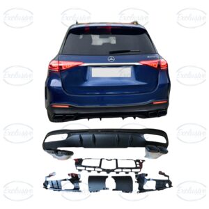 Matte Black GLE63 AMG Style Diffuser - Fits Mercedes GLE W167 AMG Line (2019+)
